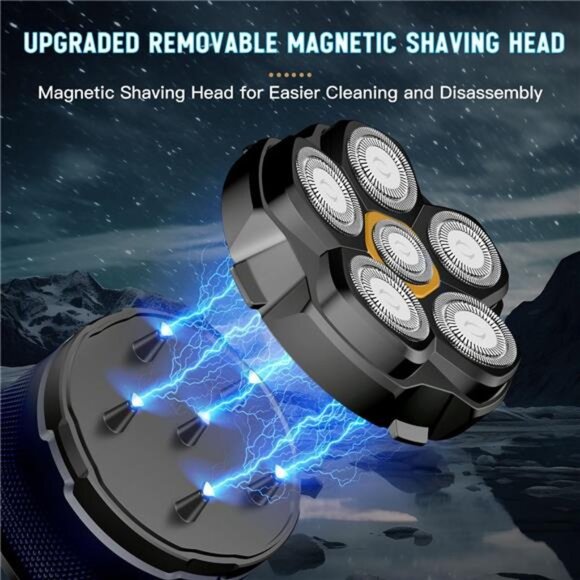 Upgraded Head Shaver for Bald Men，Magnetic Electric Razor Hair Trimmer  for Men - Picture 3 of 8